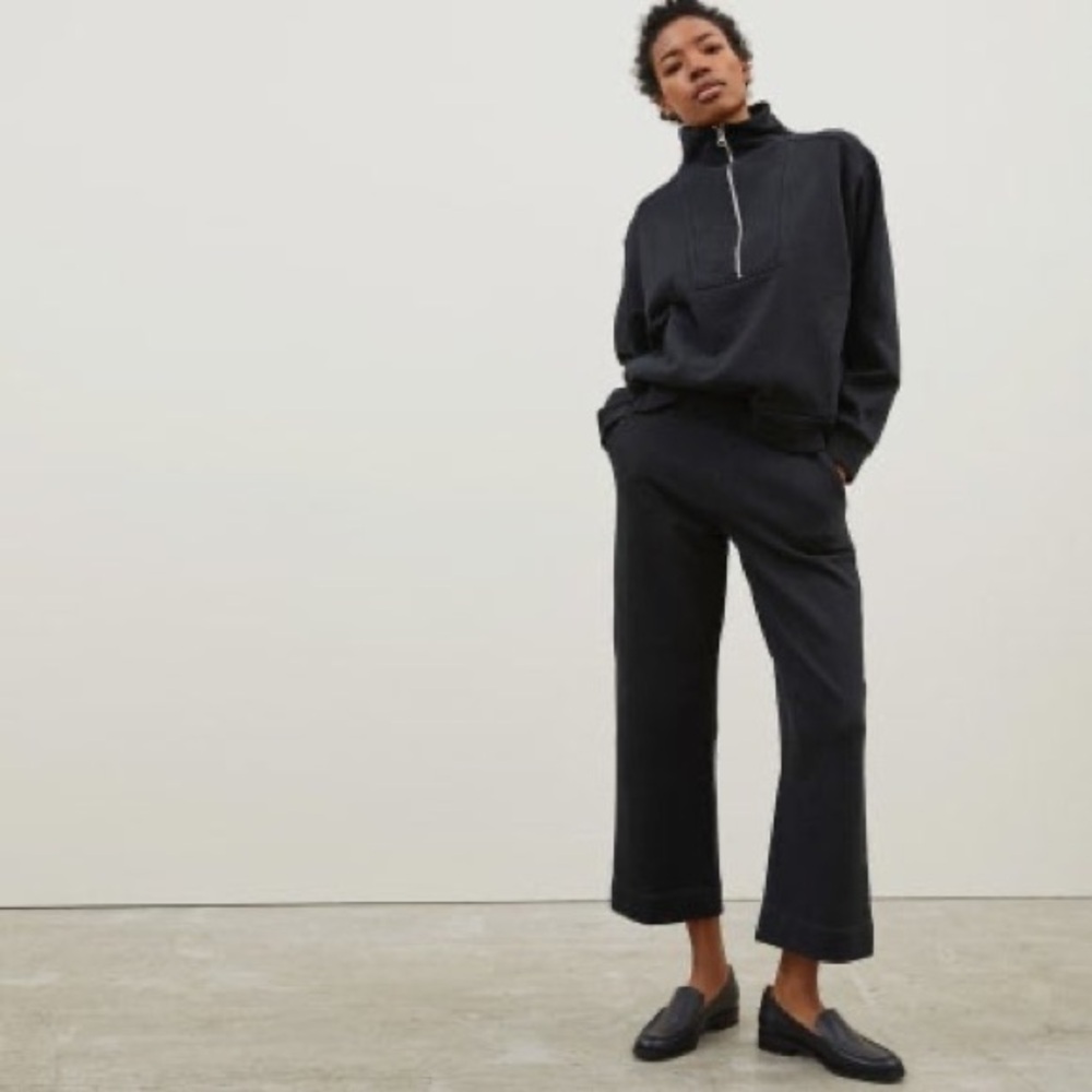 Everlane The Track Wide Leg Gray Pant L - Picture 9 of 10